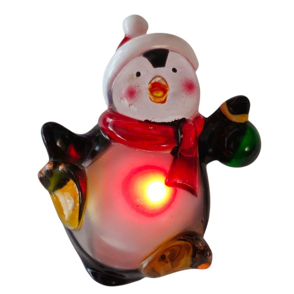 Light Up Penguin Pin Resin Multi-Color Christmas … - image 5